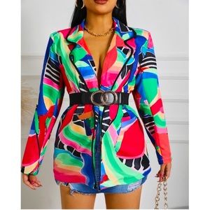 Abstract Print Blazer Coat NWT size XL
